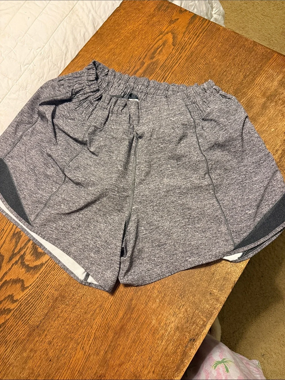lululemon athletica Heather Gray Athletic Shorts with Dark Gray Panels